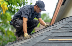 Invictus roofing contractor performing roof inspection and roof repair on a residential shingle roof